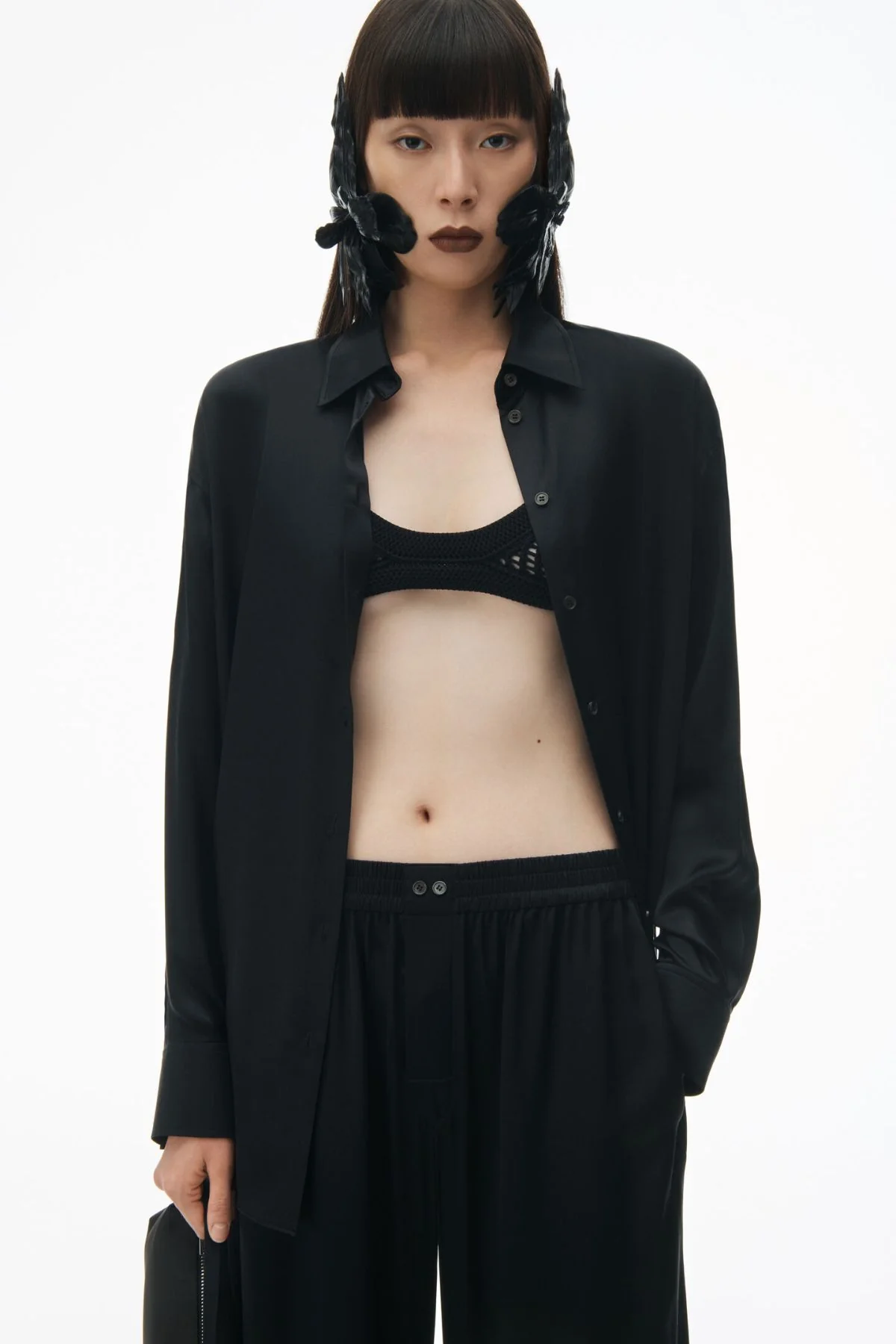 Alexander Wang Silk Boxer Pant - Black - Image 5