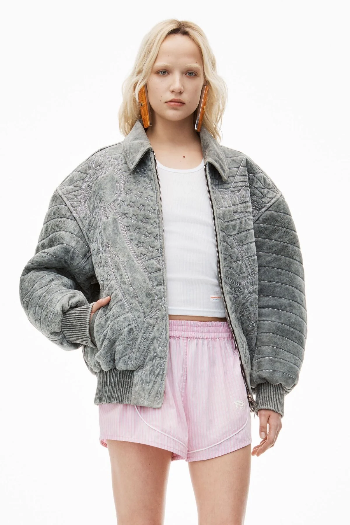 alexanderwang.t Track Short - Pink Stripe - Image 6