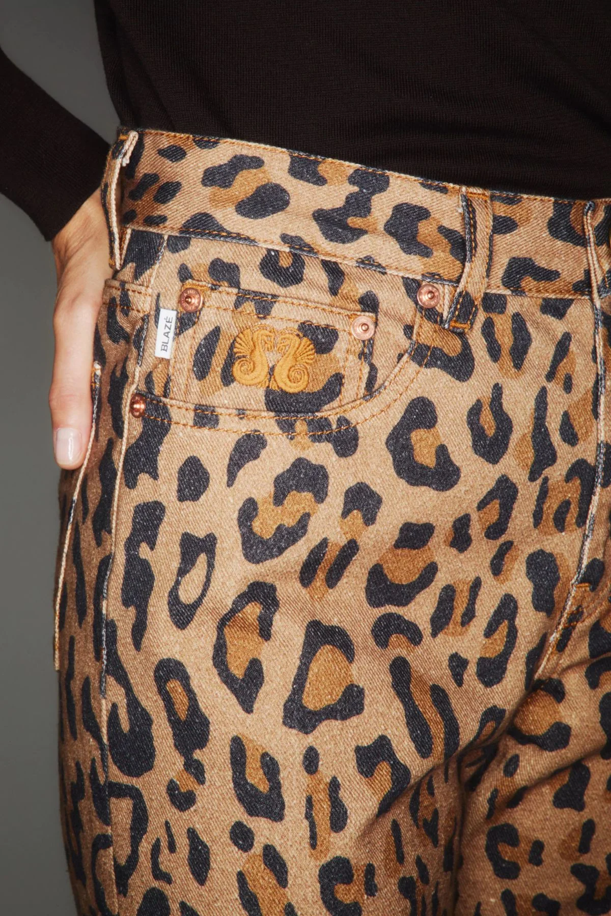 BLAZÉ Milano Simba Denim Paso Jeans - Camel - Image 4