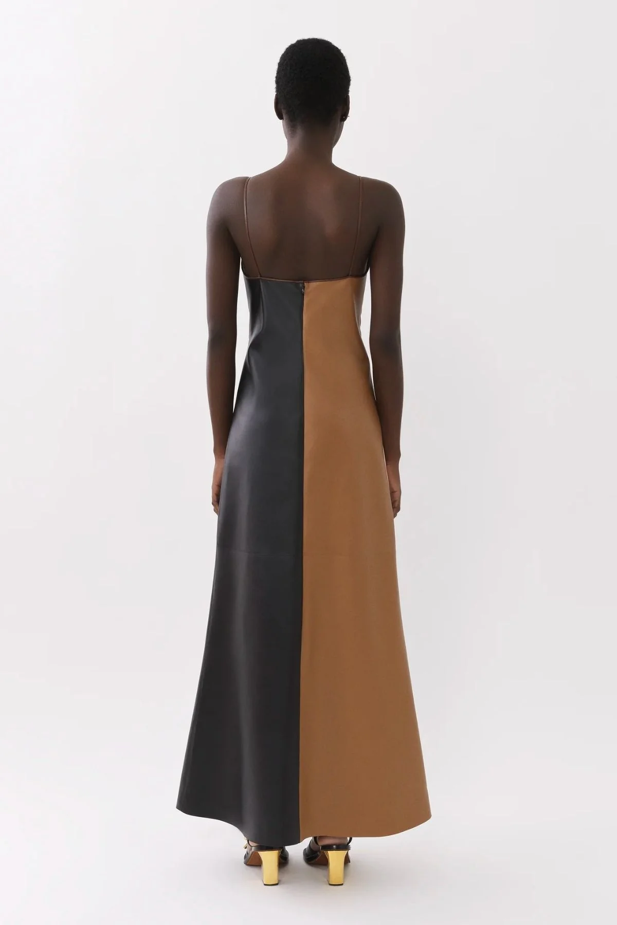 Chloé  Patchwork Leather Dress - Multi Brown - Image 3