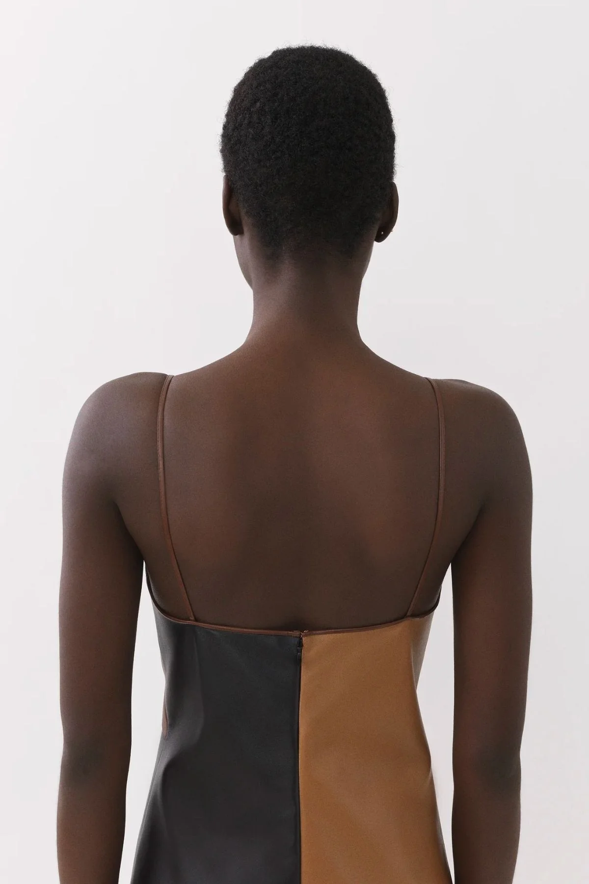 Chloé  Patchwork Leather Dress - Multi Brown - Image 5