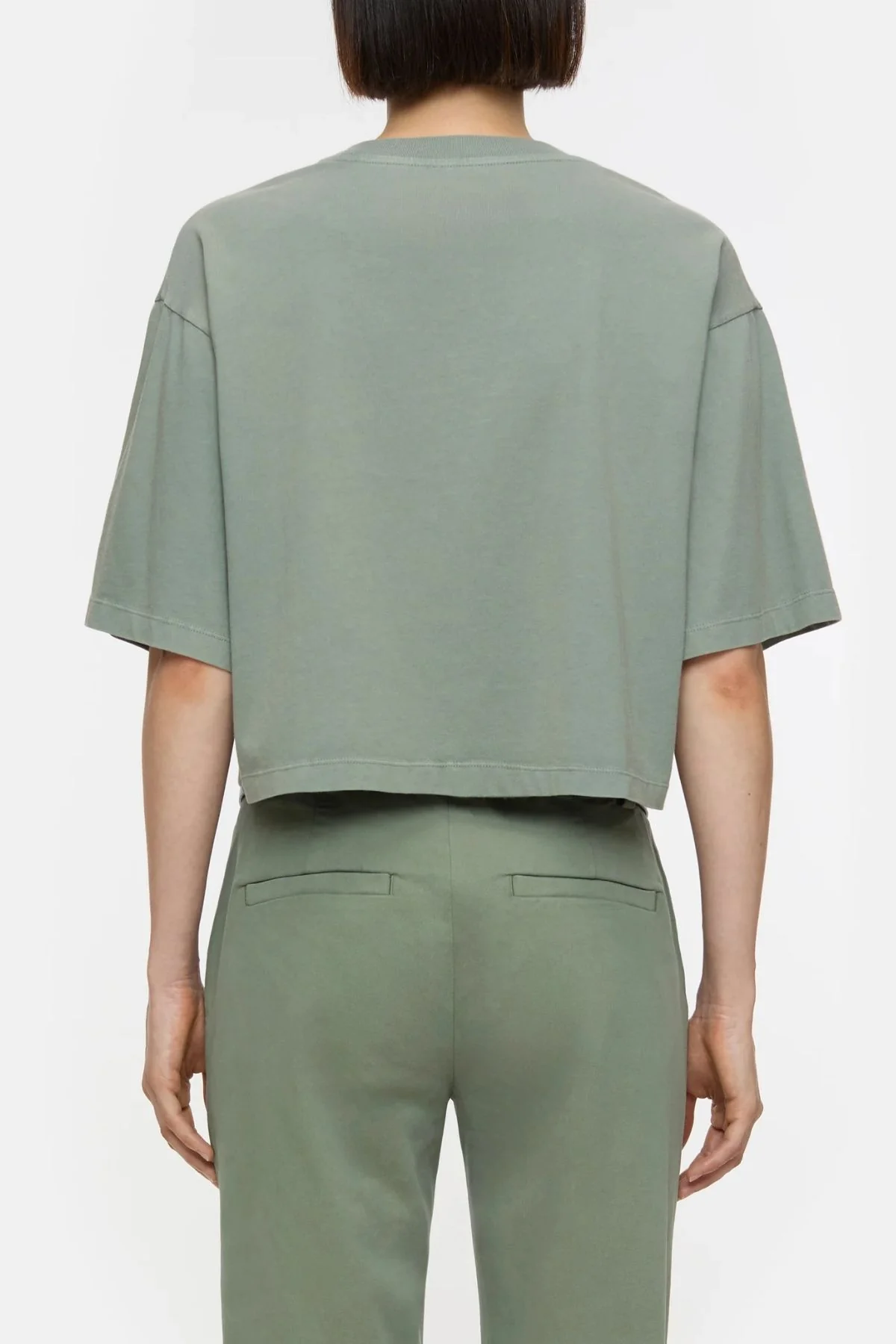 CLOSED Cropped T-Shirt - Faded Green - Image 3