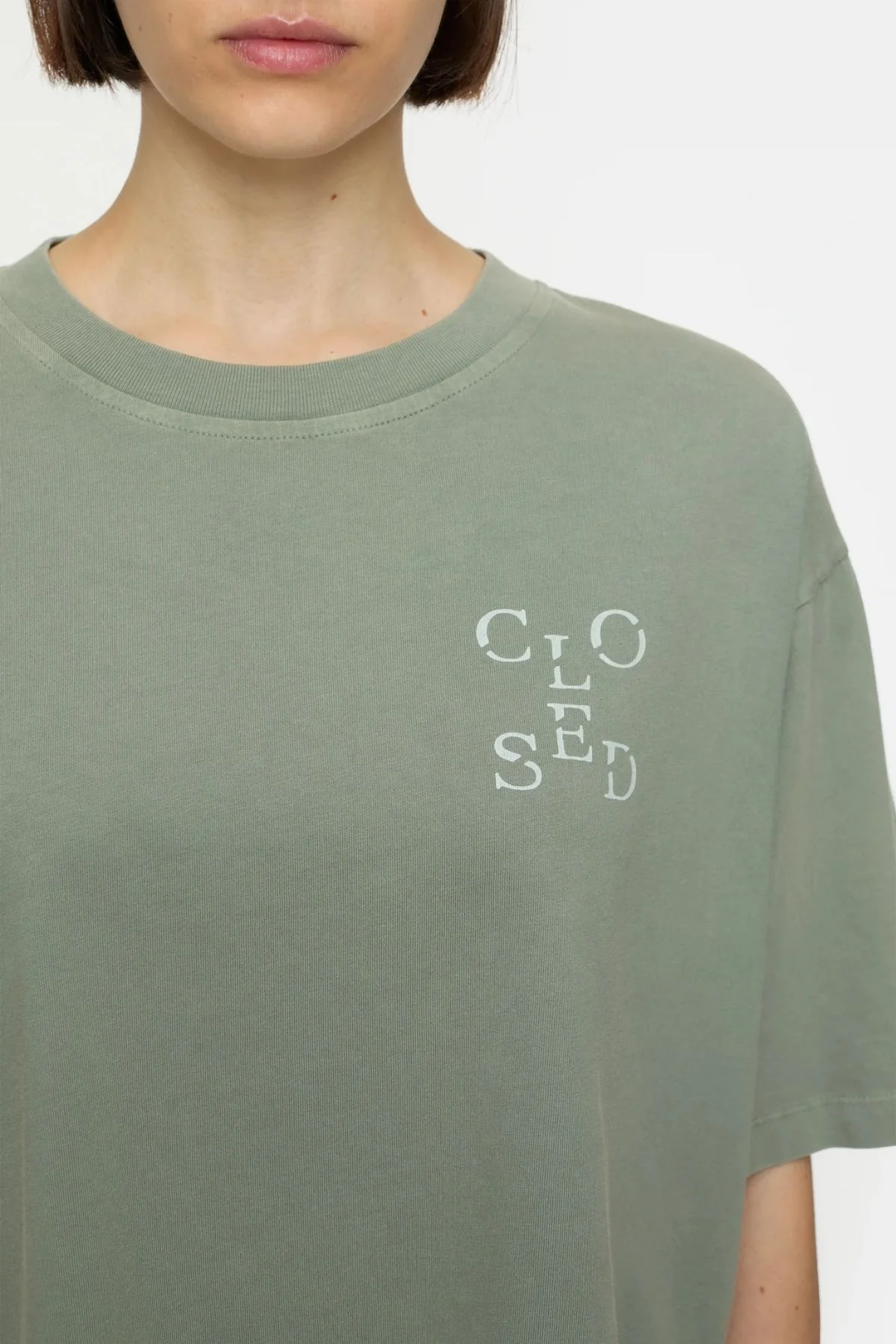 CLOSED Cropped T-Shirt - Faded Green - Image 4