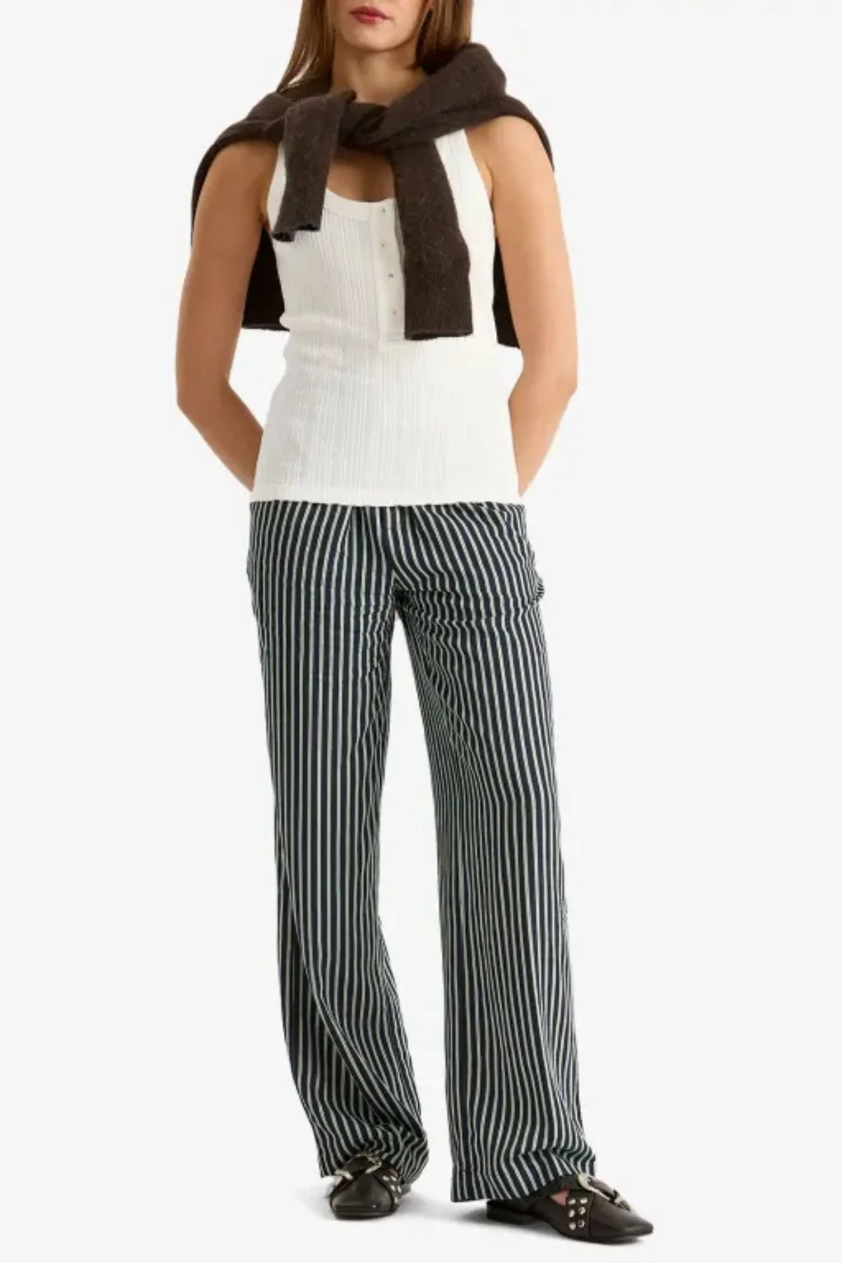 CLOSED Half Placket Tank Top - Ivory - Image 5