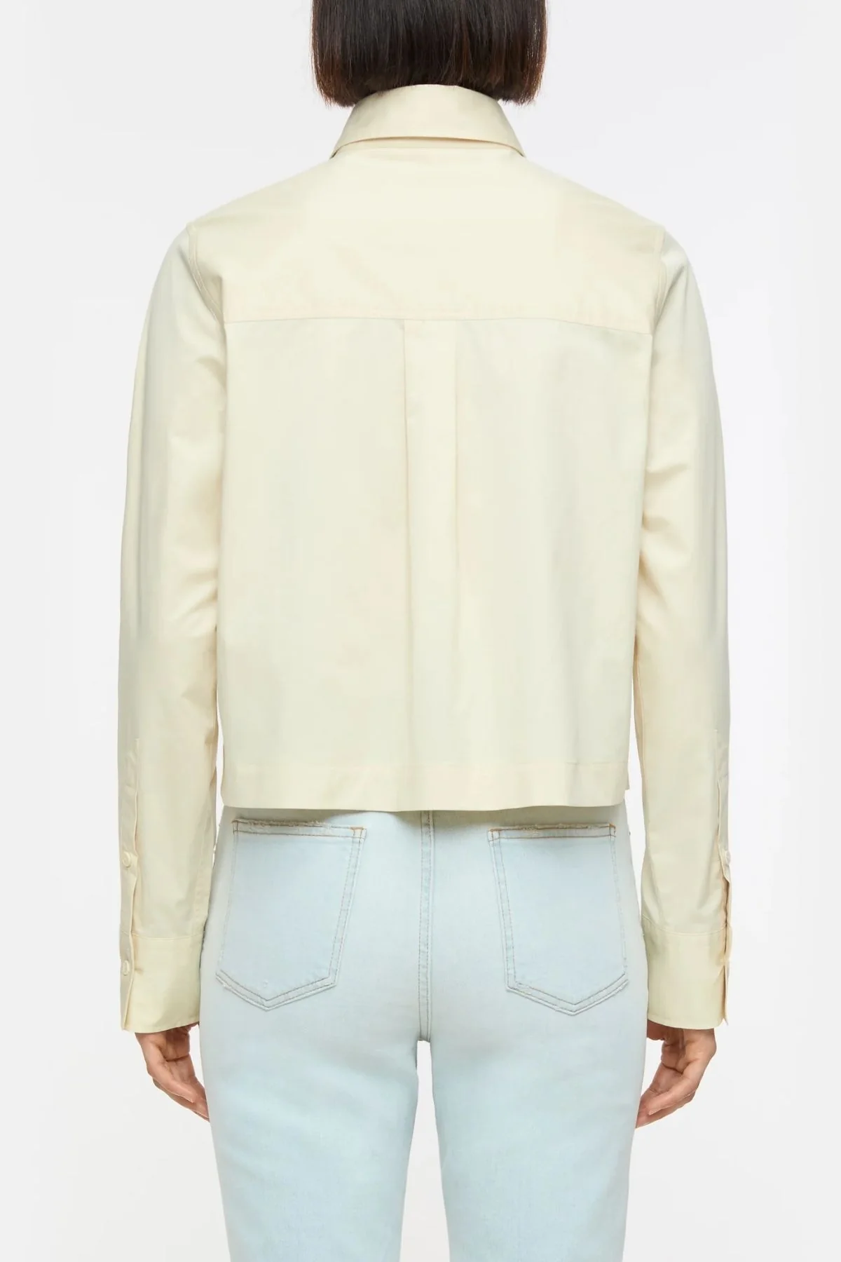 CLOSED Short Cotton Poplin Shirt - Vanilla Beige - Image 3