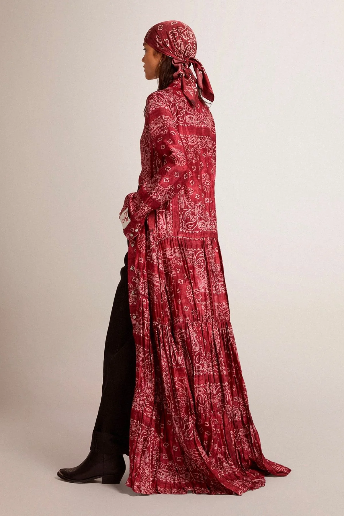 Golden Goose Paisley Print Shirtdress - Spiced Apple/ Off White - Image 3