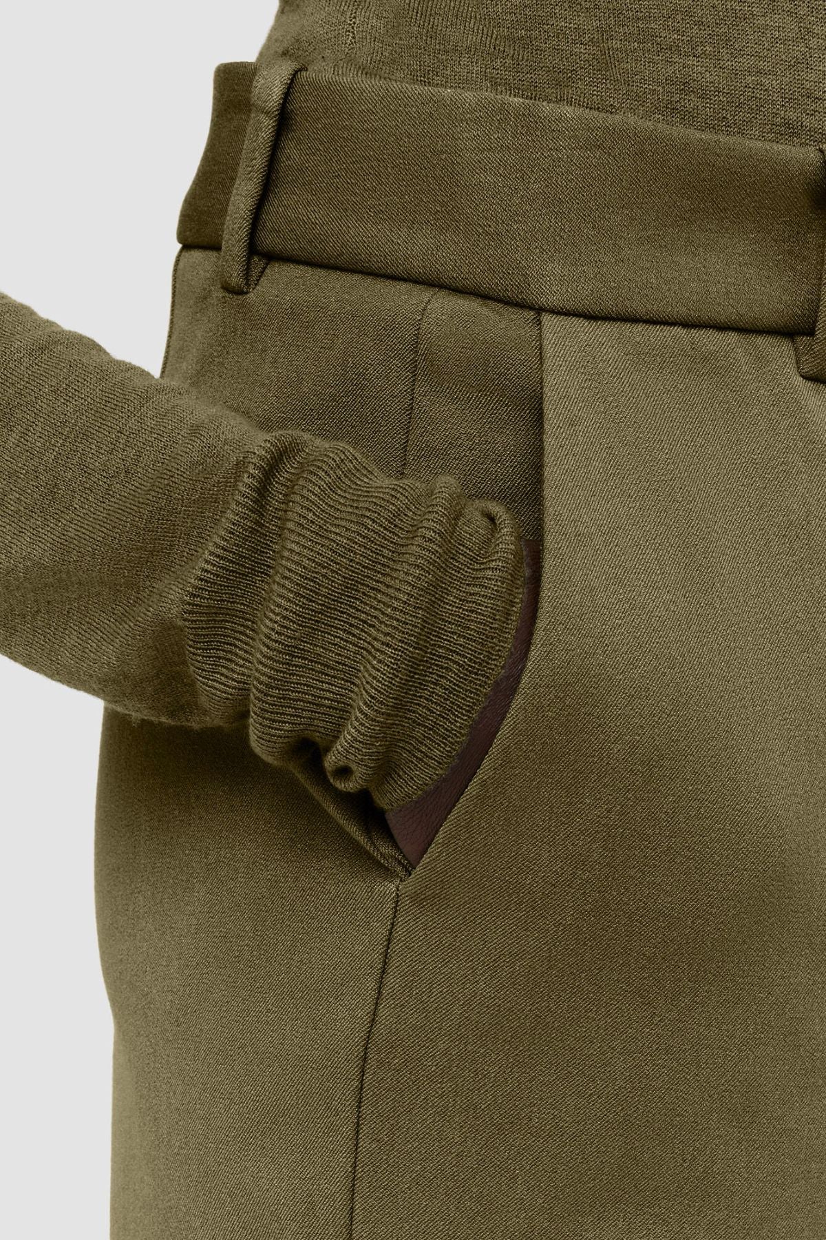 Joseph Stretch Tafira Pant - Dark Olive - Image 4