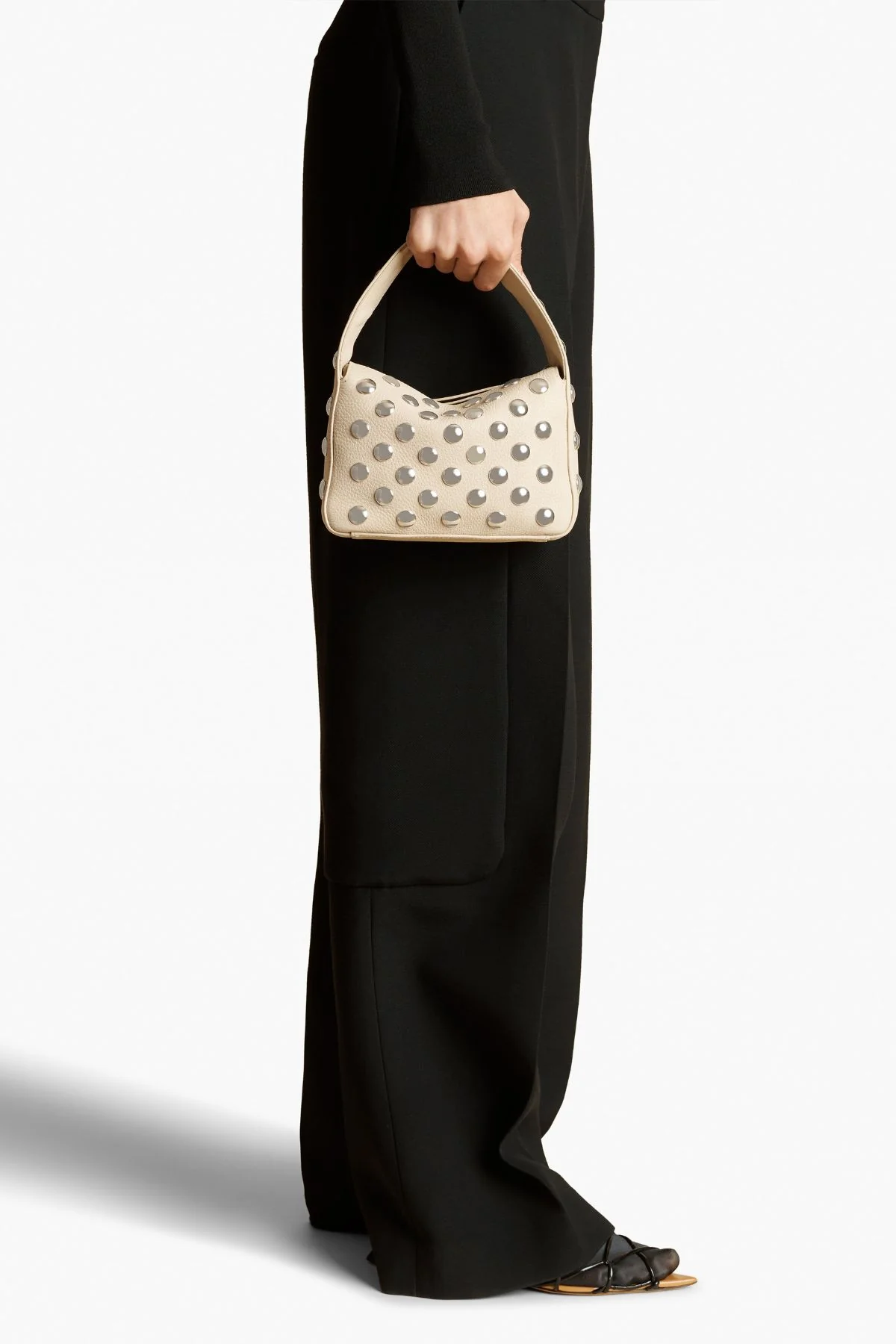 KHAITE Elena Small Studded Handbag - Dark Ivory - Image 4