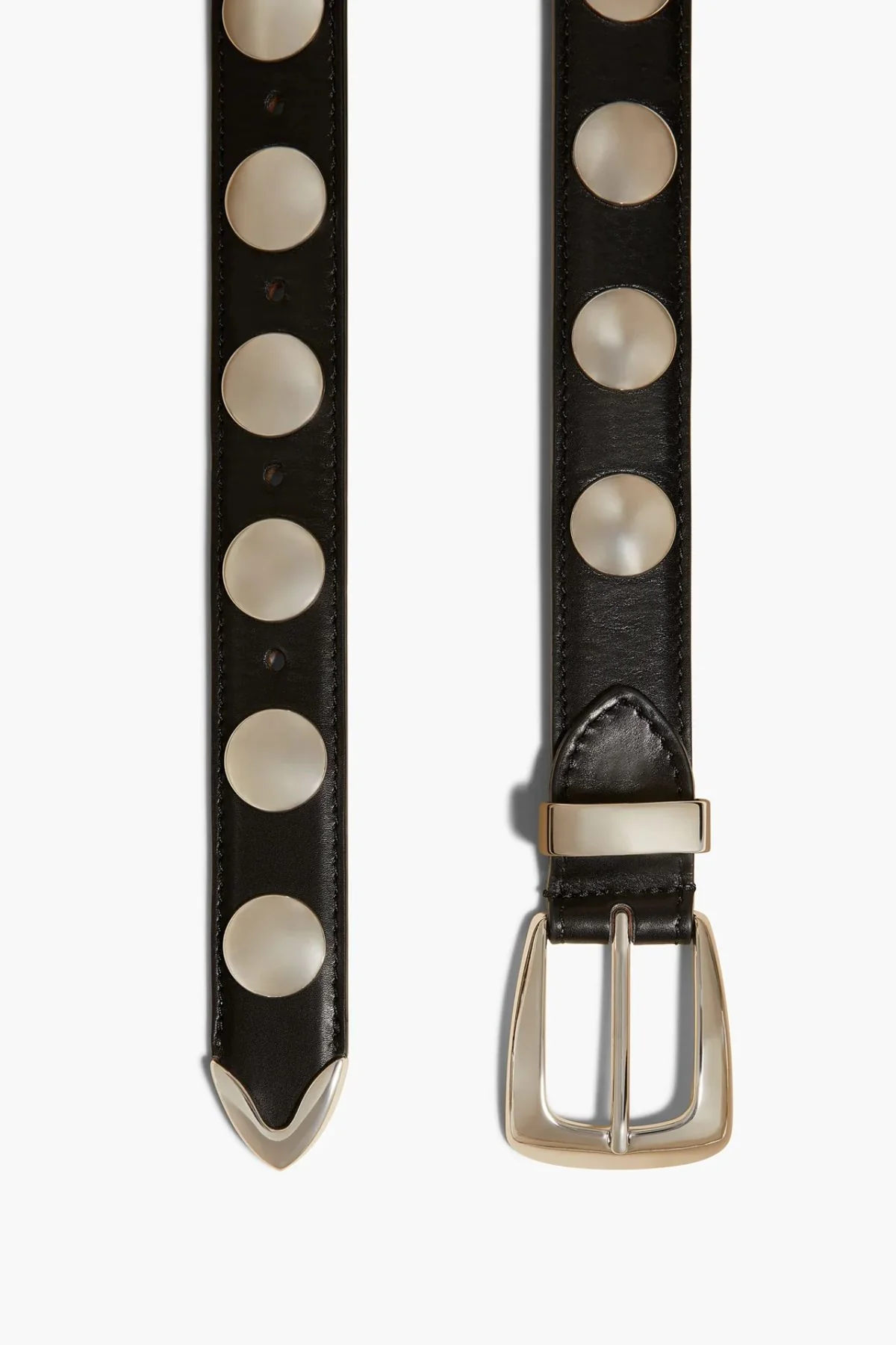 KHAITE Benny Belt with Studs - Black/ Silver - Image 3