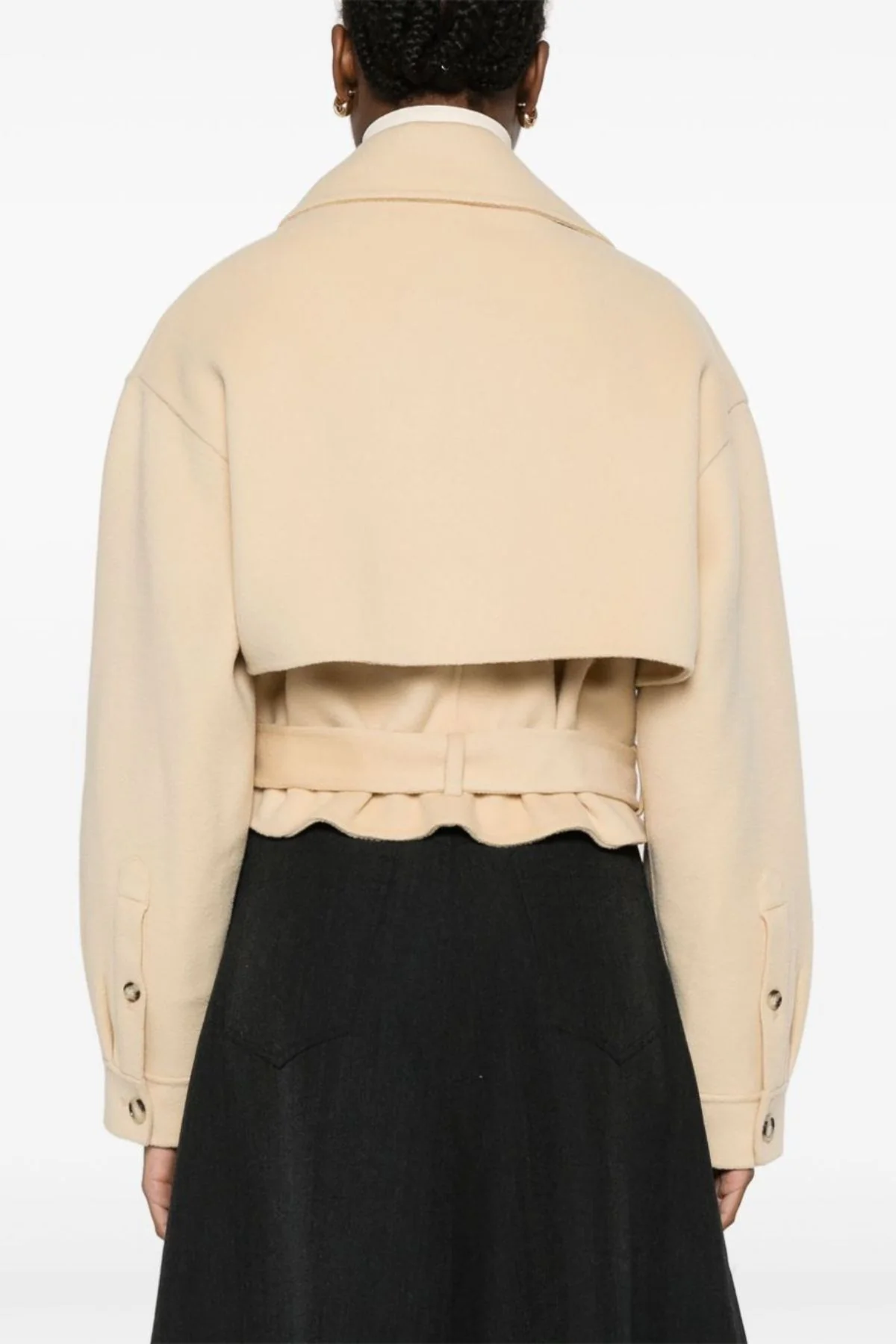 Nanushka Ticia Short Fringed Wool Silk Jacket - Creme - Image 3