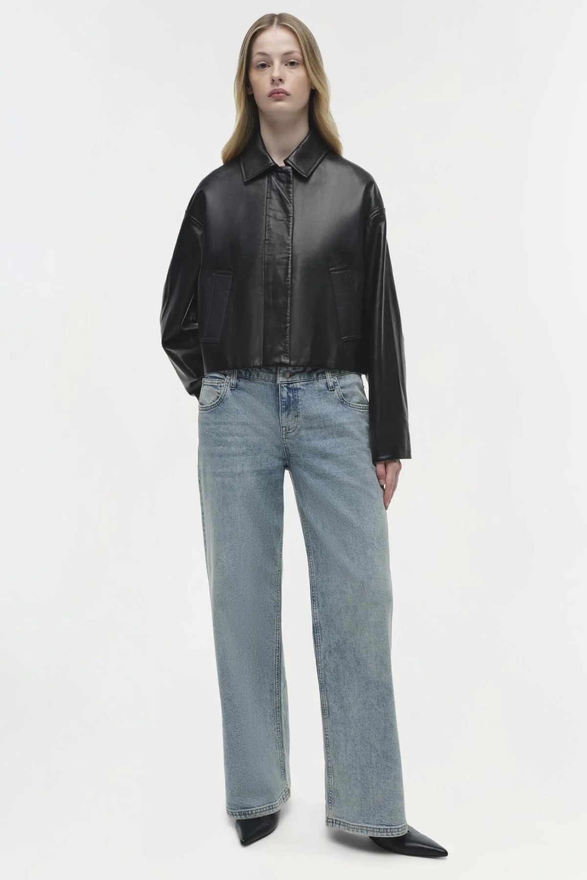 Simkhai Everli Cropped Leather Jacket - Black - Image 5