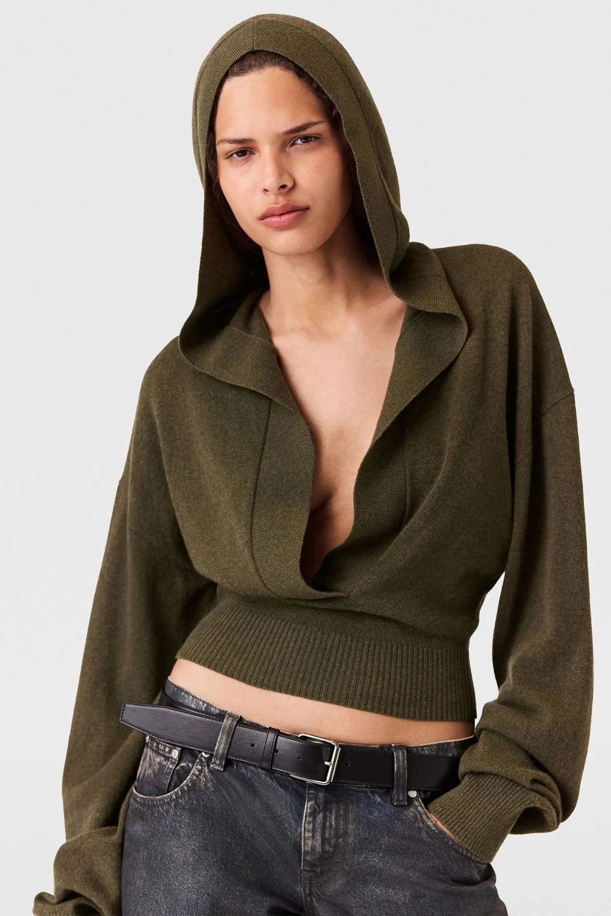 Stella McCartney Cosy Knit Hoodie - Dark Khaki - Image 6