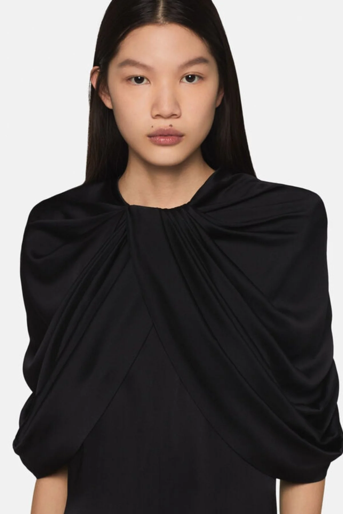 Stella McCartney Draped Satin Mini Dress - Black - Image 5